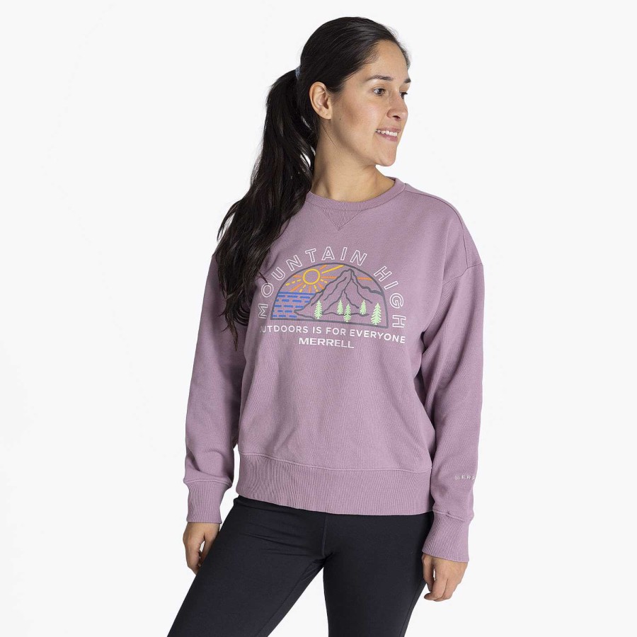 WOMEN Rockford Polerones | Women's Mountain High Crew Sweatshirt Elderberry