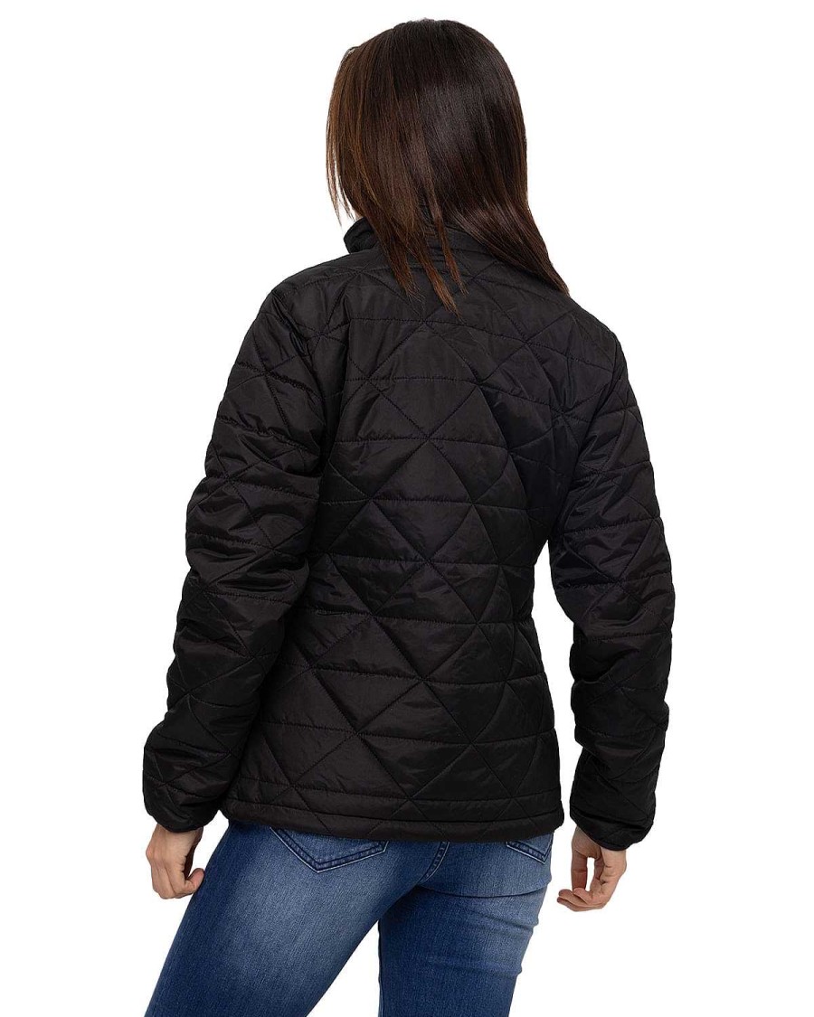 WOMEN Rockford Jackets and Parkas | Women's Casual Jacket W Mediumweight Insulated Triangle Quilted Jacket Black Cat Pitch Black