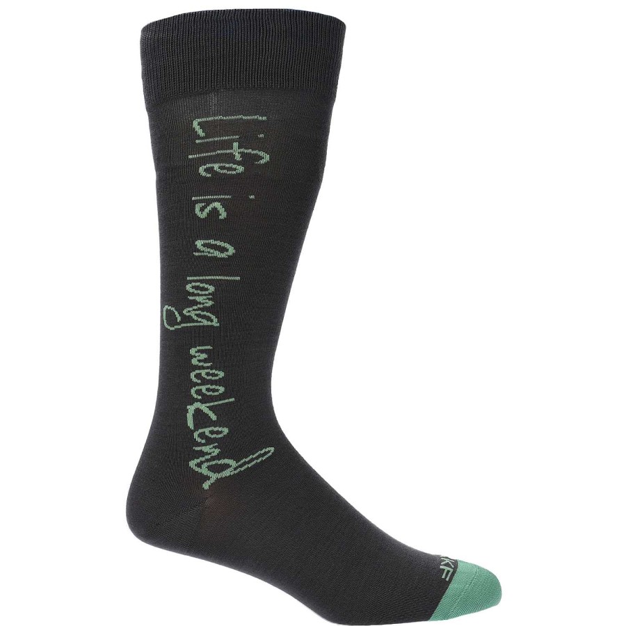 MEN Rockford Socks | Men's Bamboo Socks LG Life Is Gray Rockford Flock