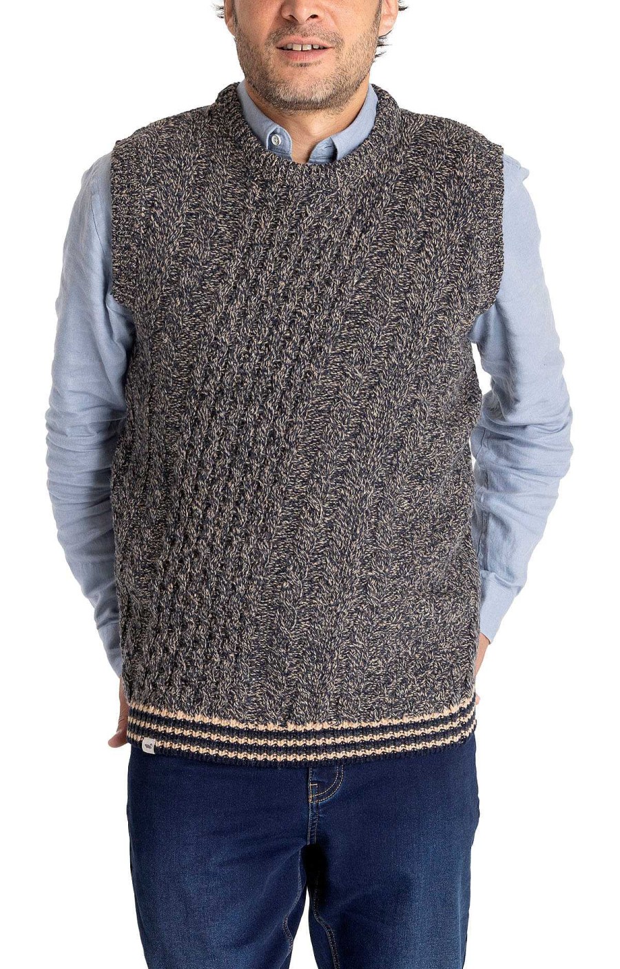 MEN Rockford Vests and Sweaters | Portivest Wool Men's Sweater Mix Coffee