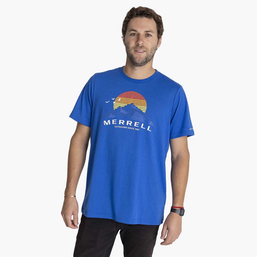 MEN Rockford T-shirts | Merrell Mts Men's T-shirt Victoria Blue