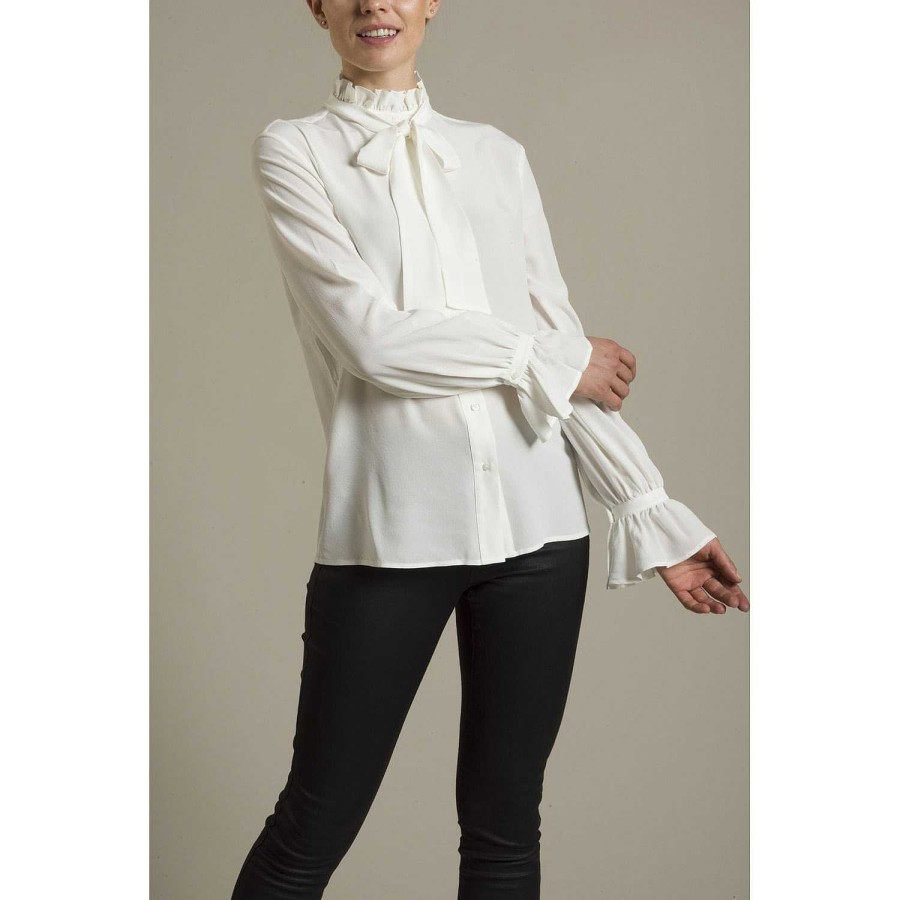 WOMEN Rockford Blouses | Women's Paris Silk Blouse Vanilla