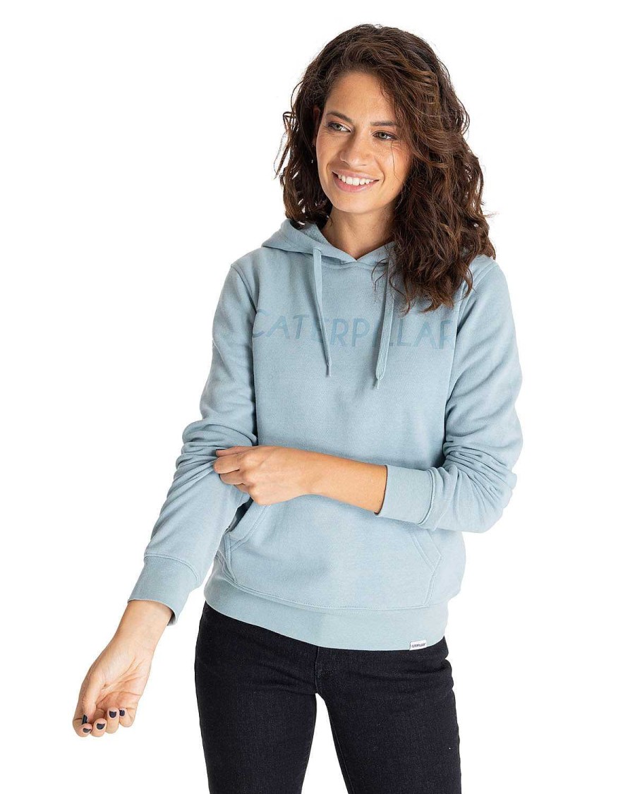 WOMEN Rockford Polerones | Women's Sweater W Foundation Logo Fleece Hoody Blue Moon/Tonal