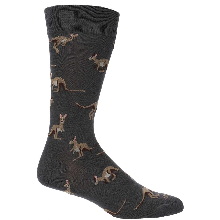 MEN Rockford Socks | Men's Bamboo Sock Kangaroo Gray Rockford Flock