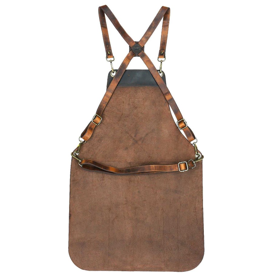 MEN Rockford Chest | Men's Leather Bib Rkf Bbq Apron Cafe Rockford Brown