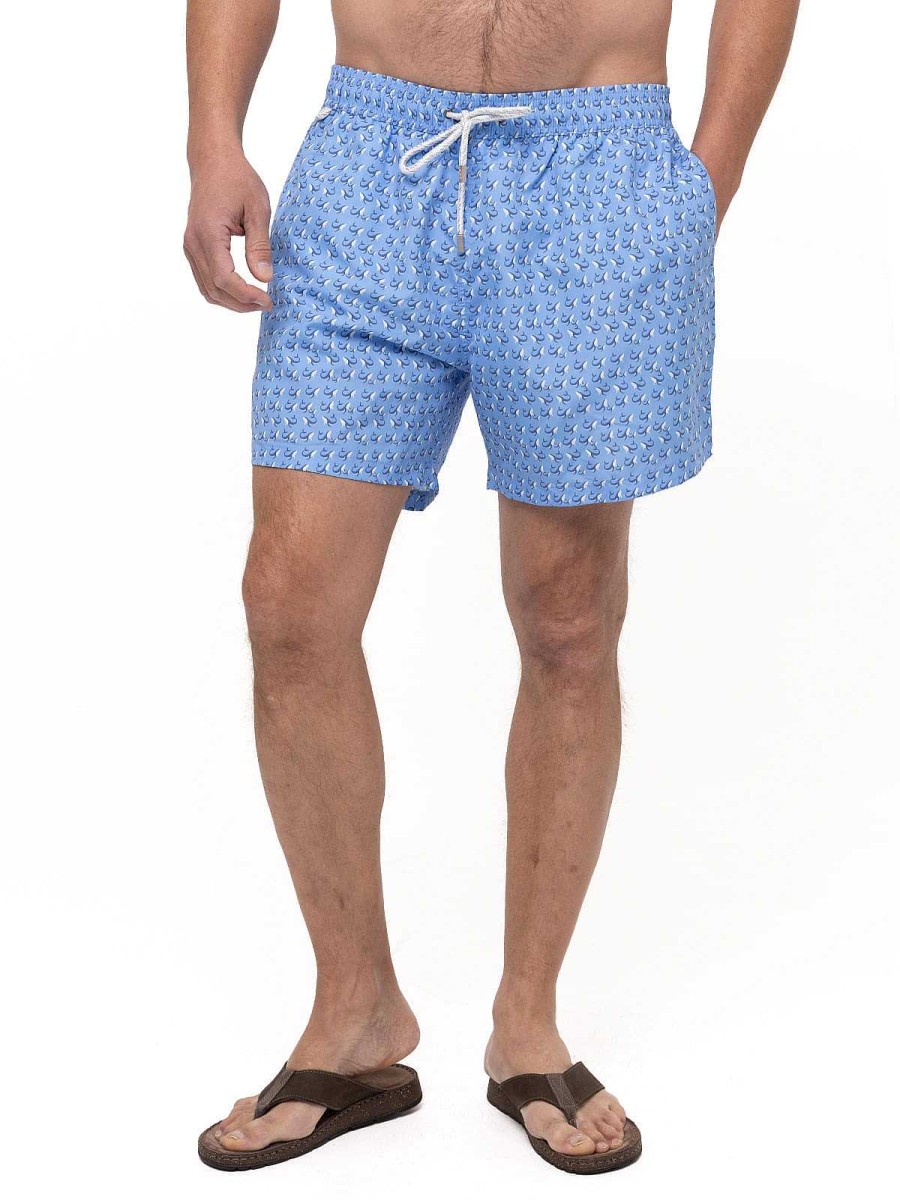 MEN Rockford Swimsuits | Izam Men's Recycled Fibers Swimsuit Rockford Blue Whales