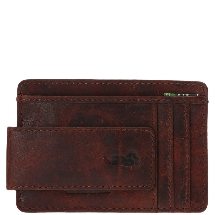 MEN Rockford Wallets | Men's Leather Wallet Cr Cardholder Clip Brown Rockford Brown