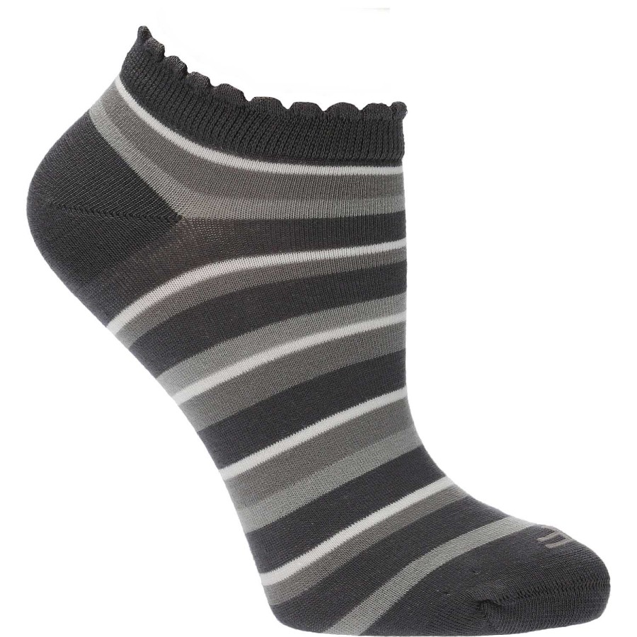 WOMEN Rockford Socks | Women's Bamboo Socks Ped St Stripe Gray Rockford Flock