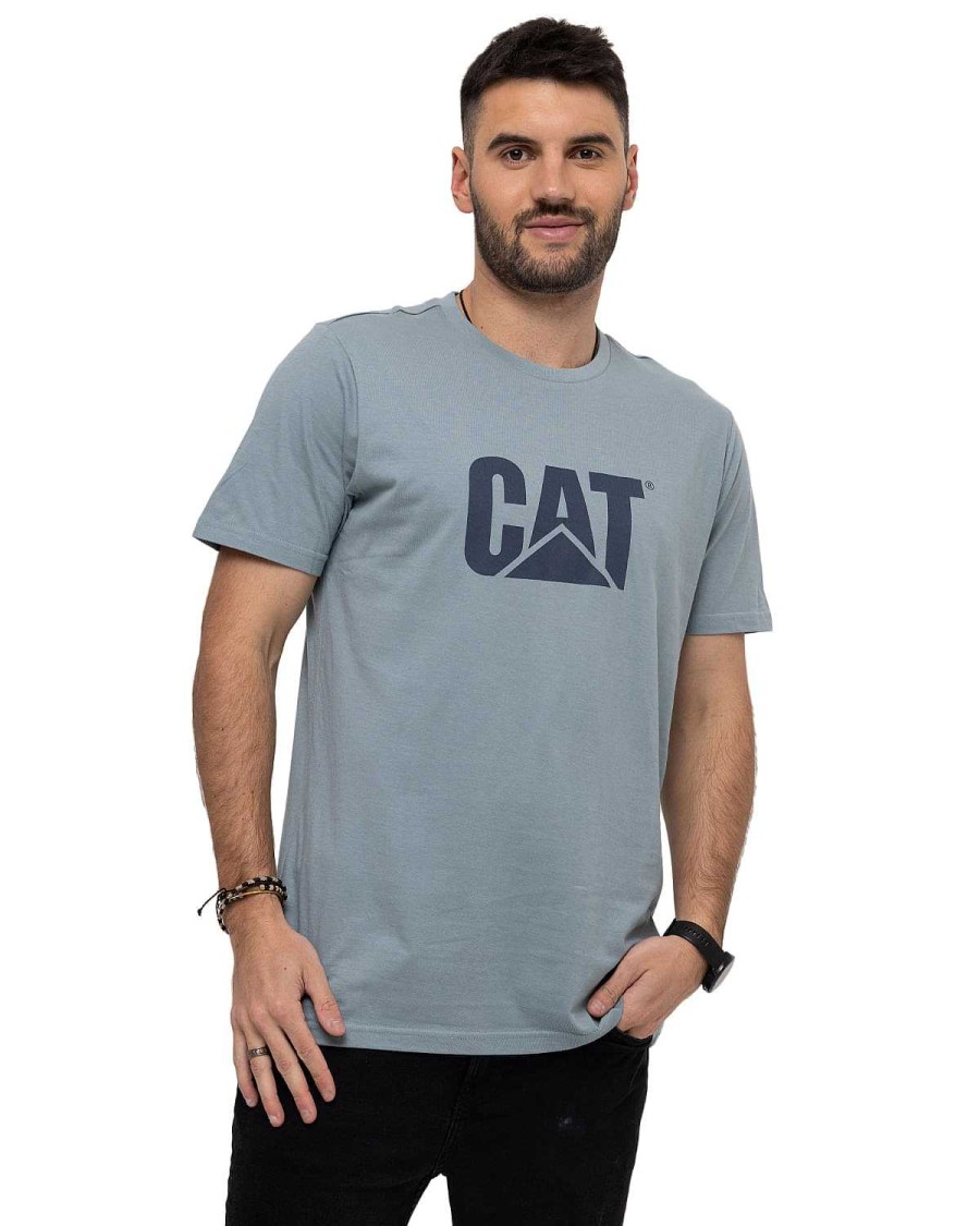 MEN Rockford T-shirts | Men's Casual Short Sleeve T-Shirt Original Fit Logo Tee Blue Cat Arona Blue