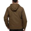 MEN Rockford Jackets and Parkas | Men's Casual Jacket Flannel Snap Front Lightweight Insulated Hooded Jacket Green Cat Military Olive