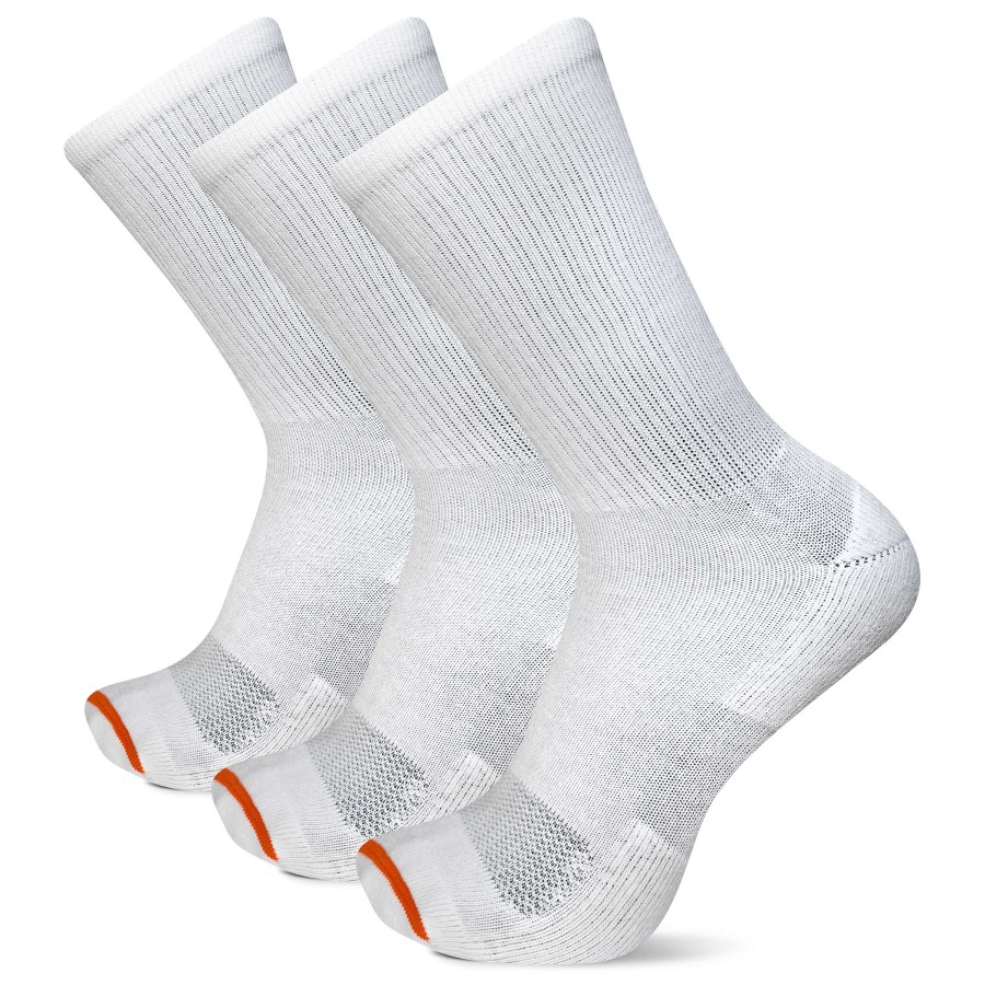 MEN Rockford Socks | Unisex Access Cotton Crew Sock Pack 3 White Merrell White