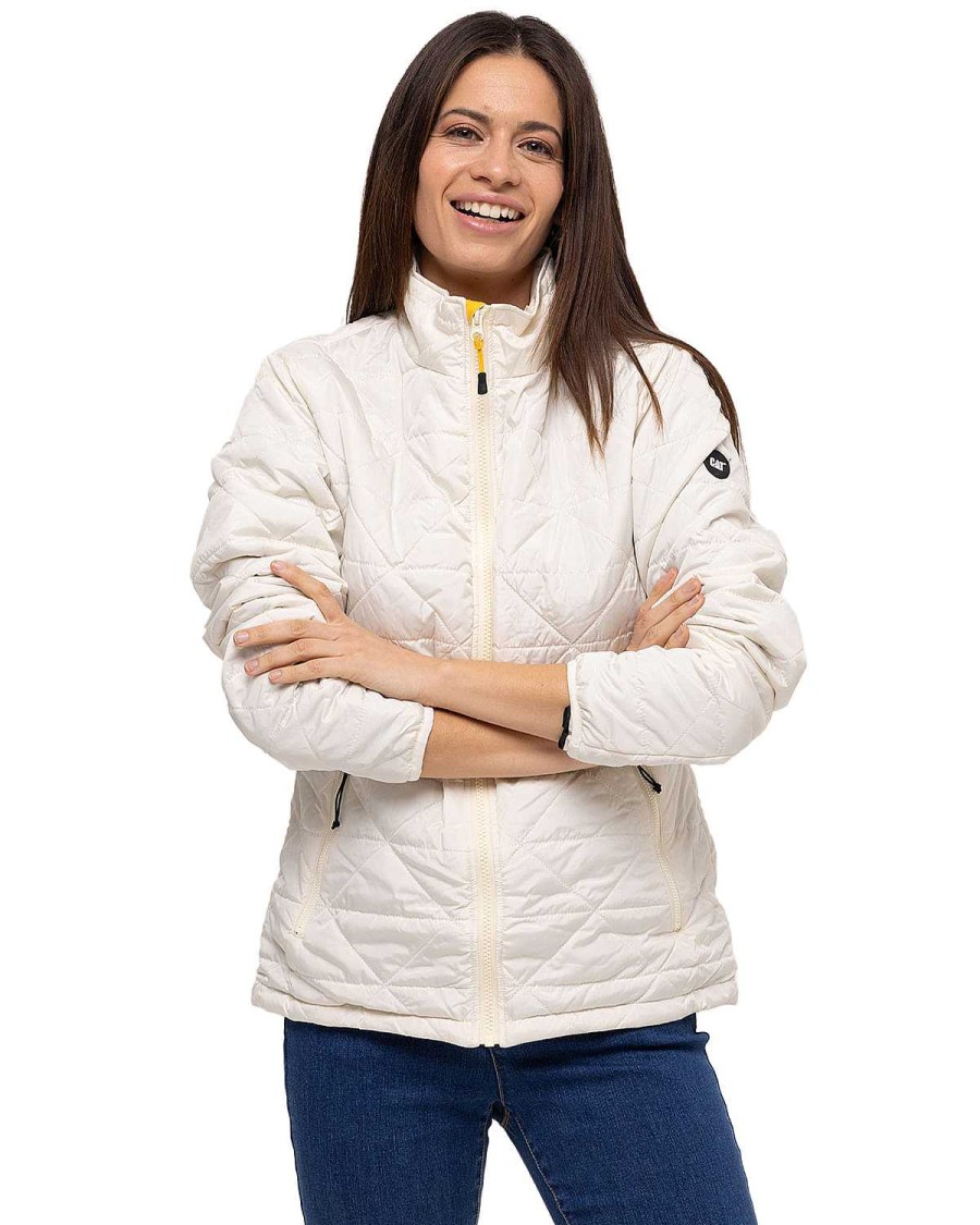 WOMEN Rockford Jackets and Parkas | Women's Casual Jacket W Mediumweight Insulated Triangle Quilted Jacket White Cat Pristine