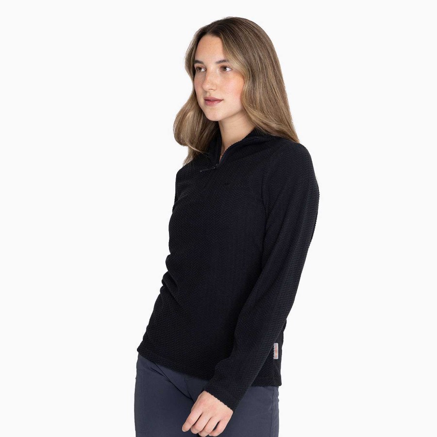 WOMEN Rockford Polerones | Women's Poleron Embossed Half Zipper Sweatshirt Dark Gray Merrell Anthracite