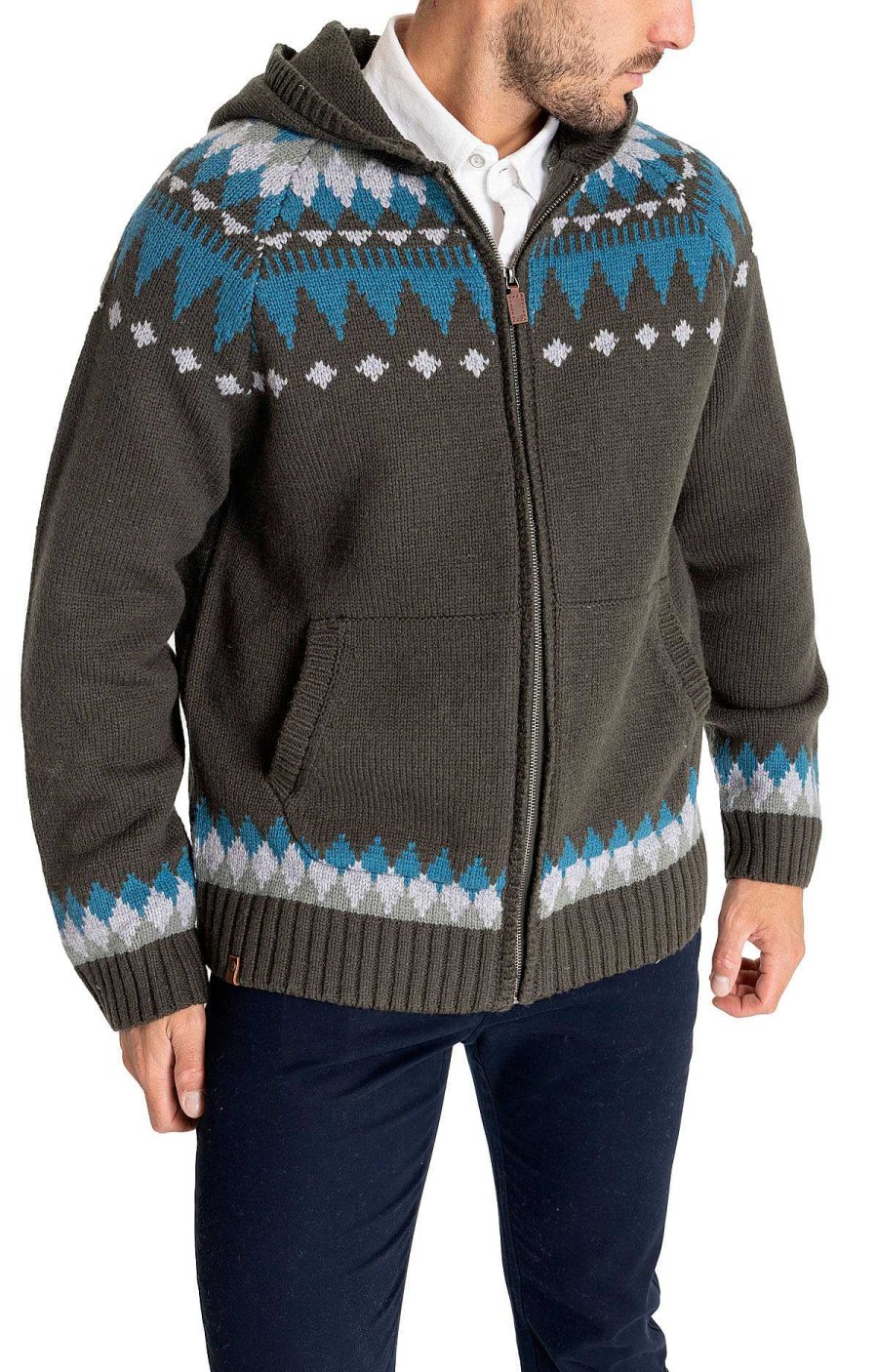 MEN Rockford Vests and Sweaters | Olten Men's Cardigan Night Forest