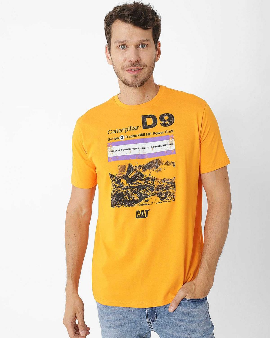 MEN Rockford T-shirts | Men's Casual Short Sleeve T-Shirt The Road Ahead Graphic Tee 3 Orange Cat Autumn Glory