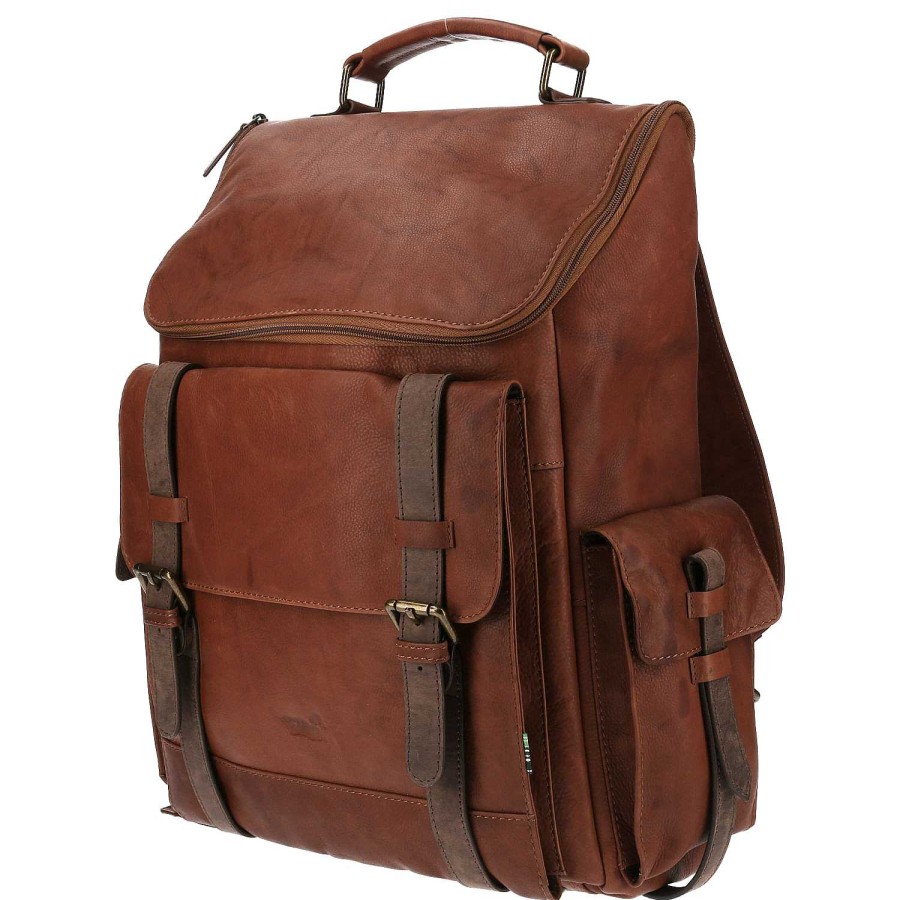 MEN Rockford Briefcases and Backpacks | Unisex Leather Backpack Aq Fussen Back Cafe Rockford Brown