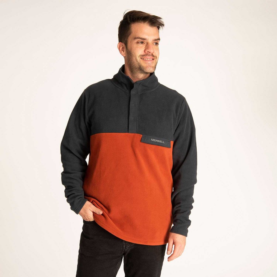 MEN Rockford Fleece and Softshells | Polar Men's Delta 1/4 Zip India Ink/Potters