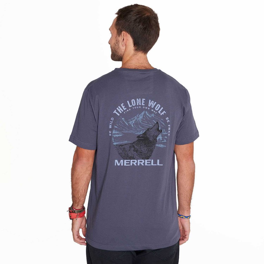 MEN Rockford T-shirts | Merrell Men's Short Sleeves Dark Blue T-shirt India Ink