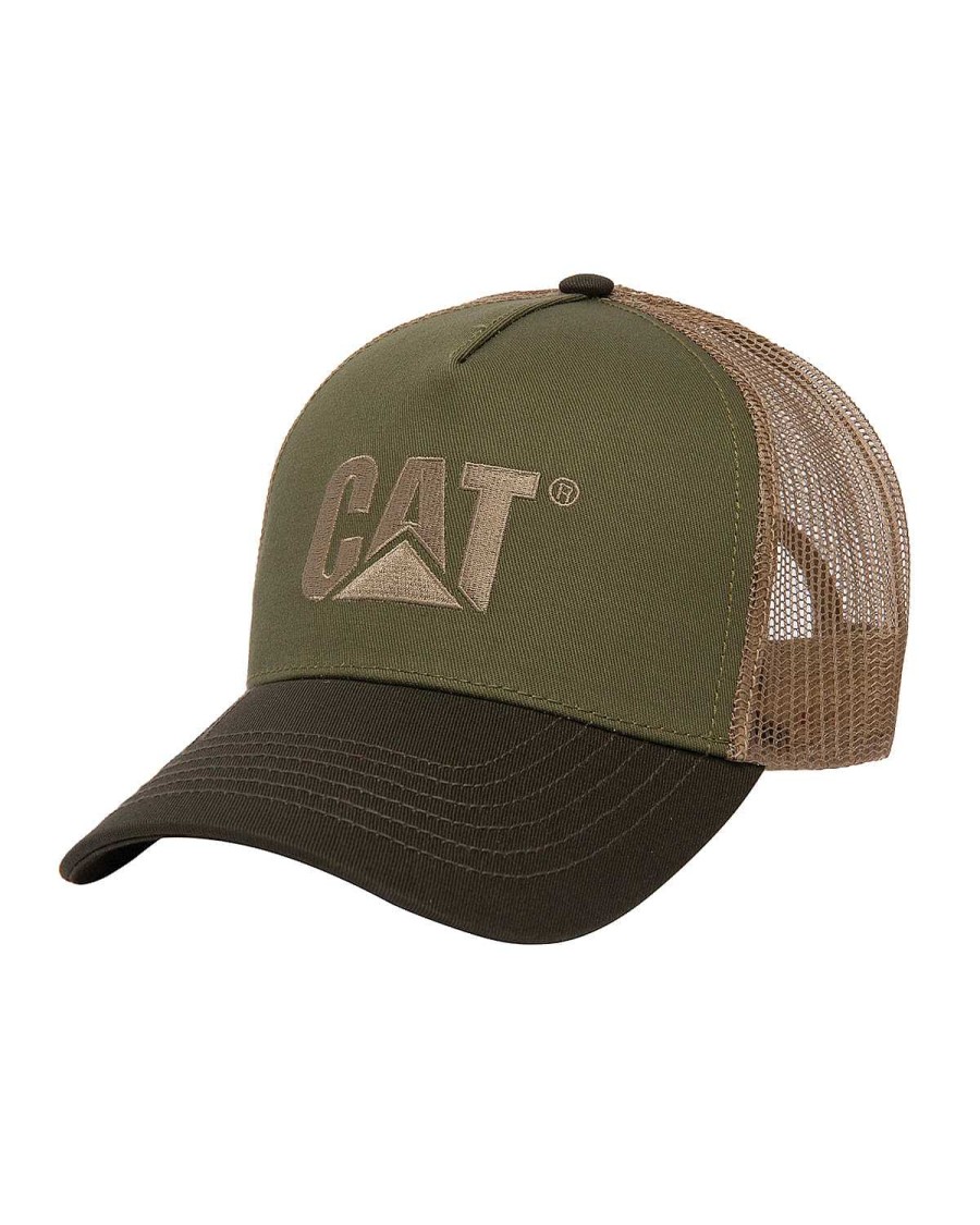 MEN Rockford Caps and JocClearance s | Jockey Casual Unisex Foundation Design Mark Mesh Hat Green Cat Military Olive