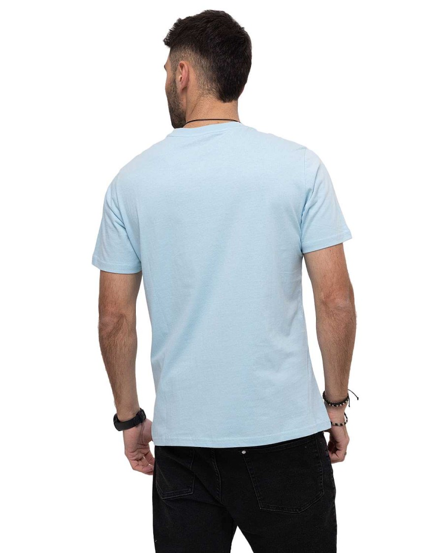 MEN Rockford T-shirts | Men's Casual Short Sleeve T-Shirt We Built The Streets Graphic Tee 12 Light Blue Cat Sky Blue