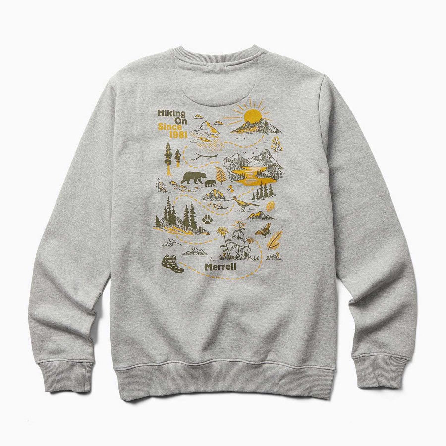 MEN Rockford Polerones | Crew Lifes An Adventure Men's Sweatshirt Gray Heather