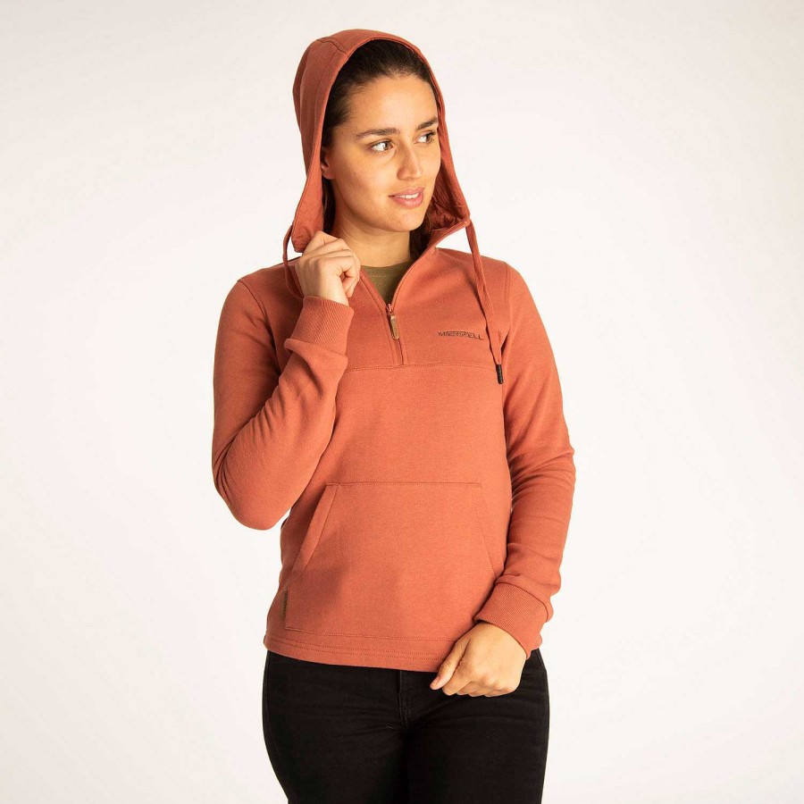 WOMEN Rockford Polerones | Alpha 1/4 Zip Women's Sweater Terracotta