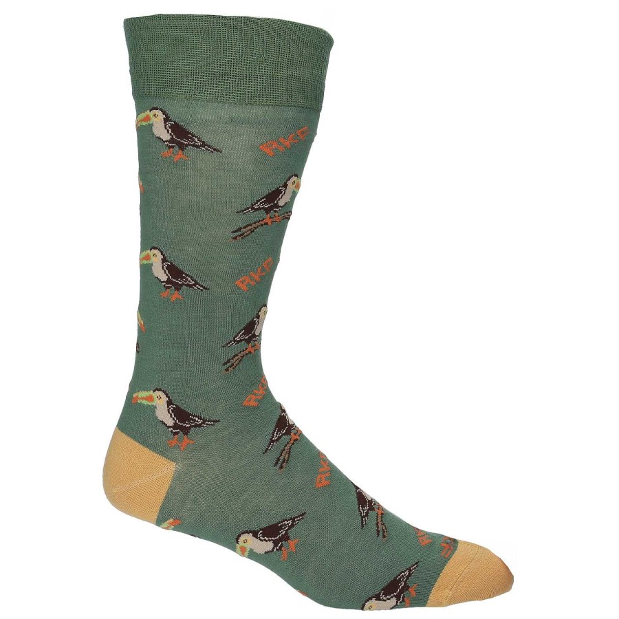 MEN Rockford Socks | Men's Bamboo Socks Toucan Green[474