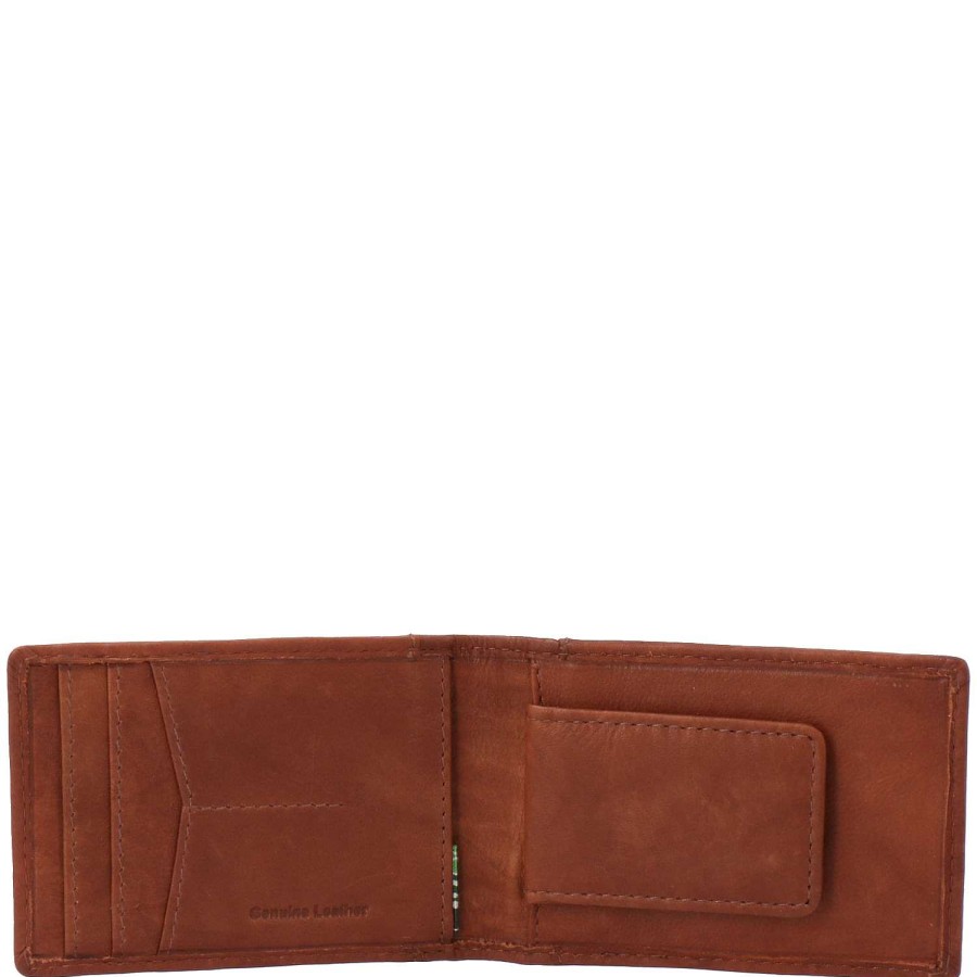 MEN Rockford Wallets | Men's Leather Wallet Aq Clip Light Brown Rockford Brown