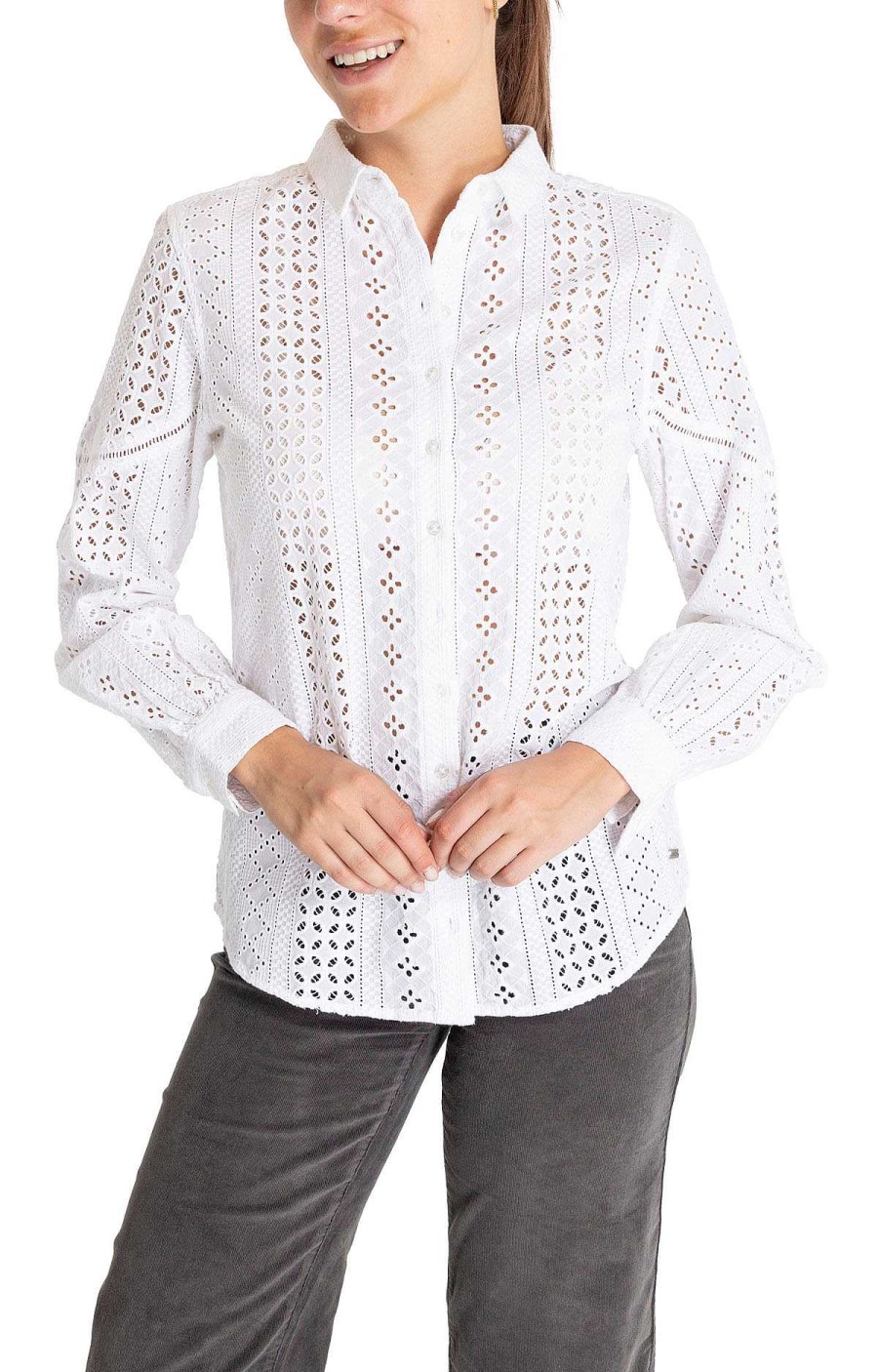 WOMEN Rockford Blouses | Tiber Women's Blouse Organic Cotton White