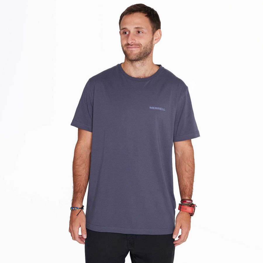 MEN Rockford T-shirts | Merrell Men's Short Sleeves Dark Blue T-shirt India Ink