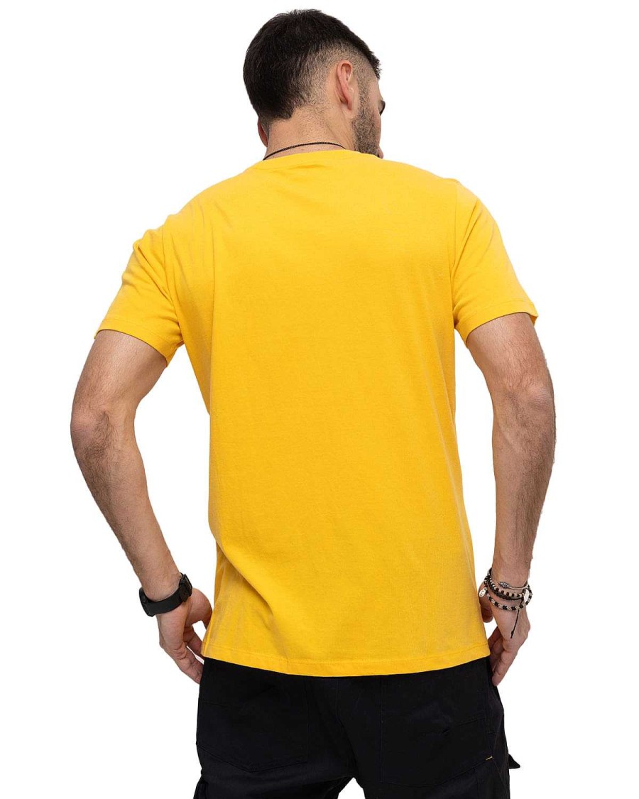 MEN Rockford T-shirts | Men's Casual Short Sleeve T-Shirt Retro Sport Graphic Tee 3 Yellow Cat Yellow