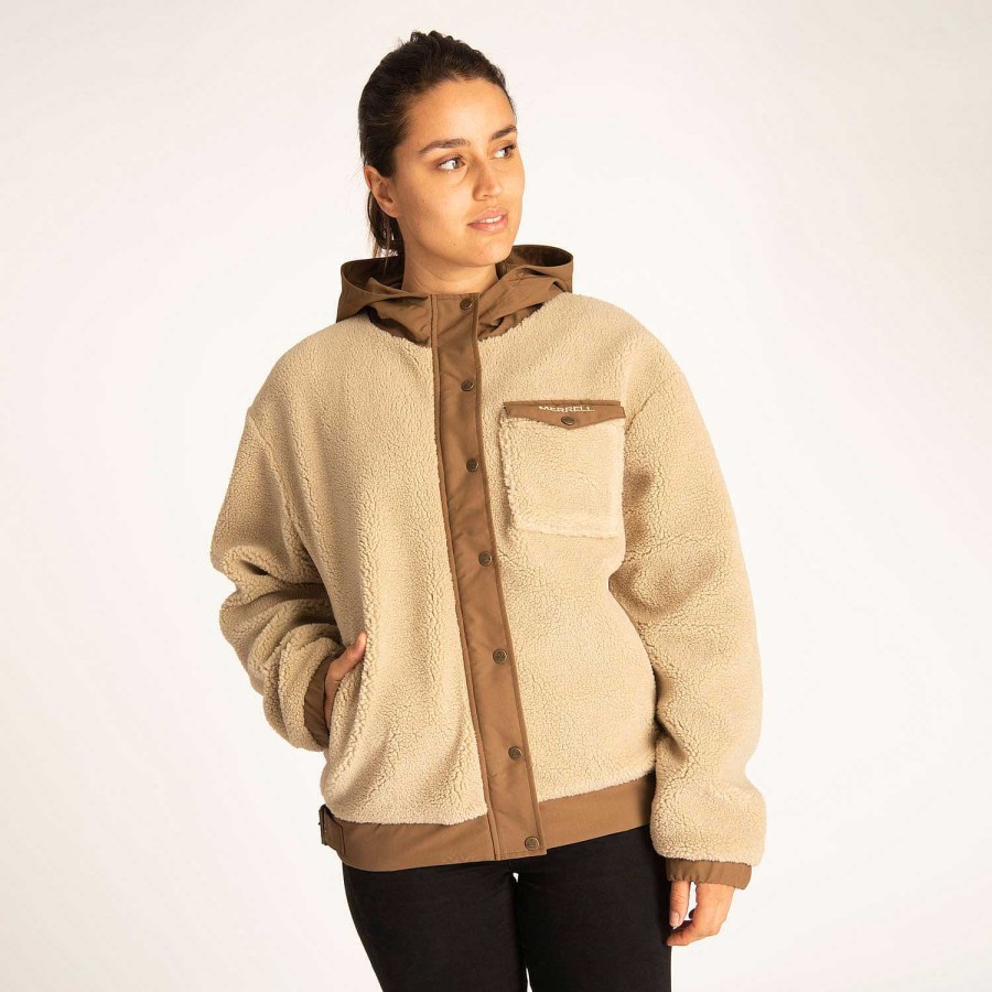 WOMEN Rockford Jackets and Parkas | Women's Sherpa Maxi Jacket brown rice