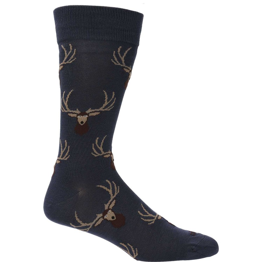 MEN Rockford Socks | Men's Bamboo Sock Elk Blue Rockford Navy