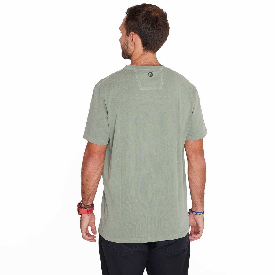 MEN Rockford T-shirts | Men's T-shirt Short Sleeves With Pocket Moss Green Merrell New Green Melange