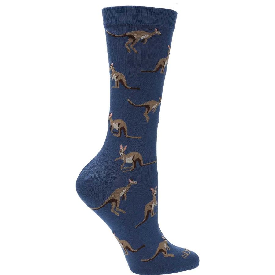 WOMEN Rockford Socks | Women's Bamboo Sock Kangaroo Blue Rockford Blue