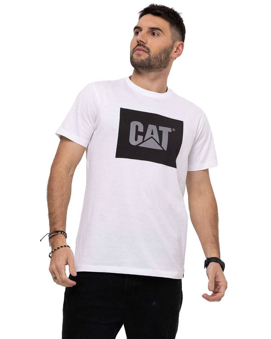 MEN Rockford T-shirts | Men's Casual Short Sleeve T-Shirt Advanced Reflective Logo Tee White Cat White