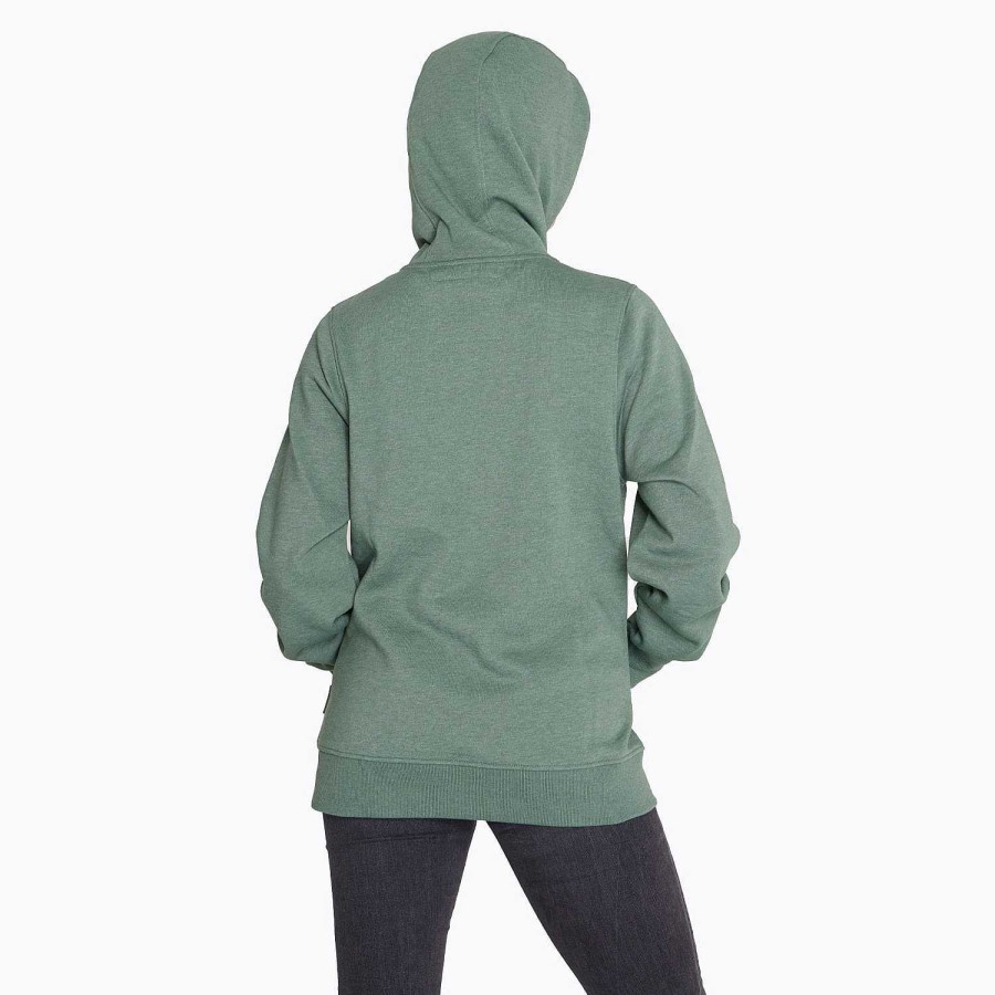 WOMEN Rockford Polerones | Women's Poleron Zipper Sweater Moss Green Merrell Dark Forest Melange