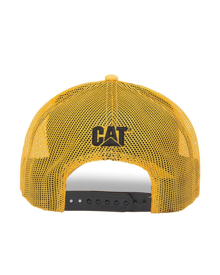 MEN Rockford Caps and JocBests | Jockey Casual Unisex Graphic Mesh Back Foam Hat Yellow Cat Yellow