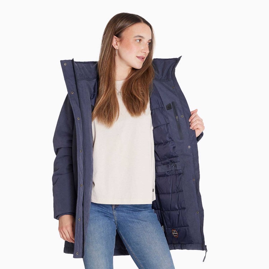 WOMEN Rockford Jackets and Parkas | Merrell Women's Parka W/ Detachable Hoodie Dark Blue India Ink