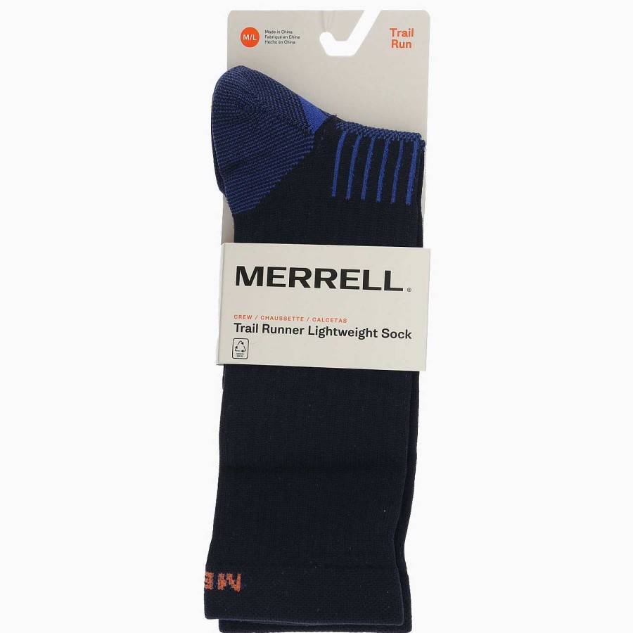 MEN Rockford Socks | Unisex Trail Runner Light Crew Sock Dark Blue Merrell Navy