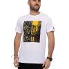 MEN Rockford T-shirts | Men's Casual Short Sleeve T-Shirt Retro Sport Graphic Tee 11 White Cat White