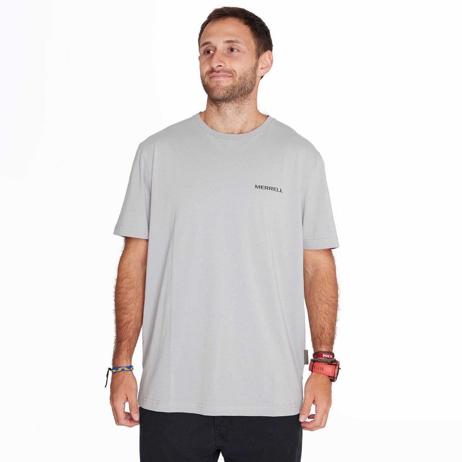 MEN Rockford T-shirts | Merrell Men's Short Sleeves Light Gray T-shirt Lt Gray