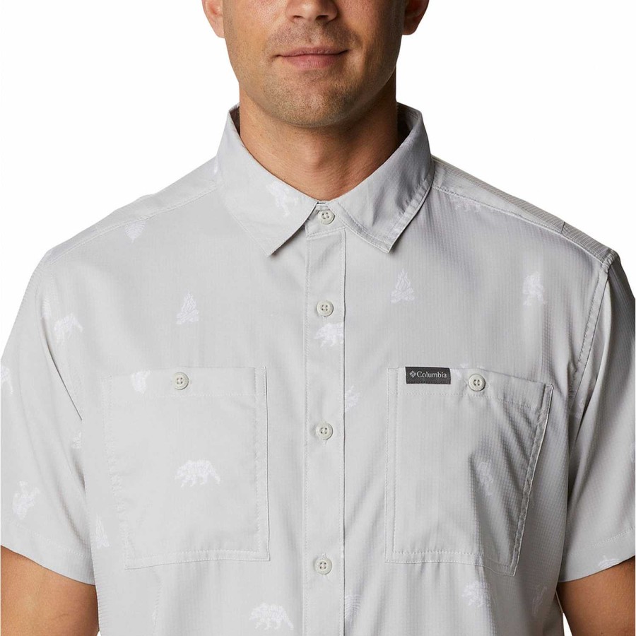 MEN Rockford Shirts | Utilizer Printed Woven Short Sleeve (043) Nimbus Gray