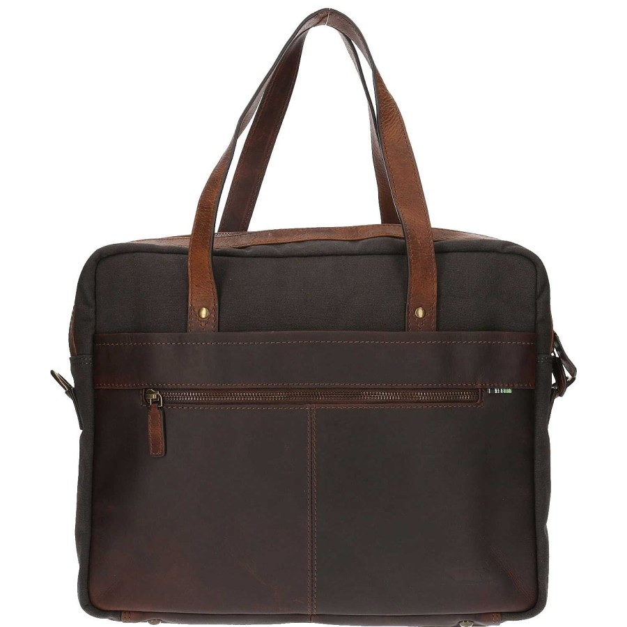 MEN Rockford Briefcases and Backpacks | Rcy Reims Travel Men's Recycled Canvas Briefcase Gray Rockford Charcoal