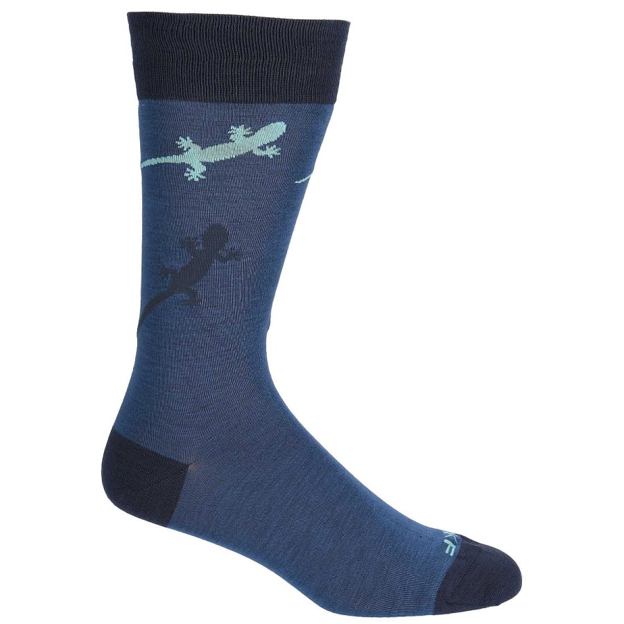 MEN Rockford Socks | Lizard Men's Bamboo Socks Blue[N80