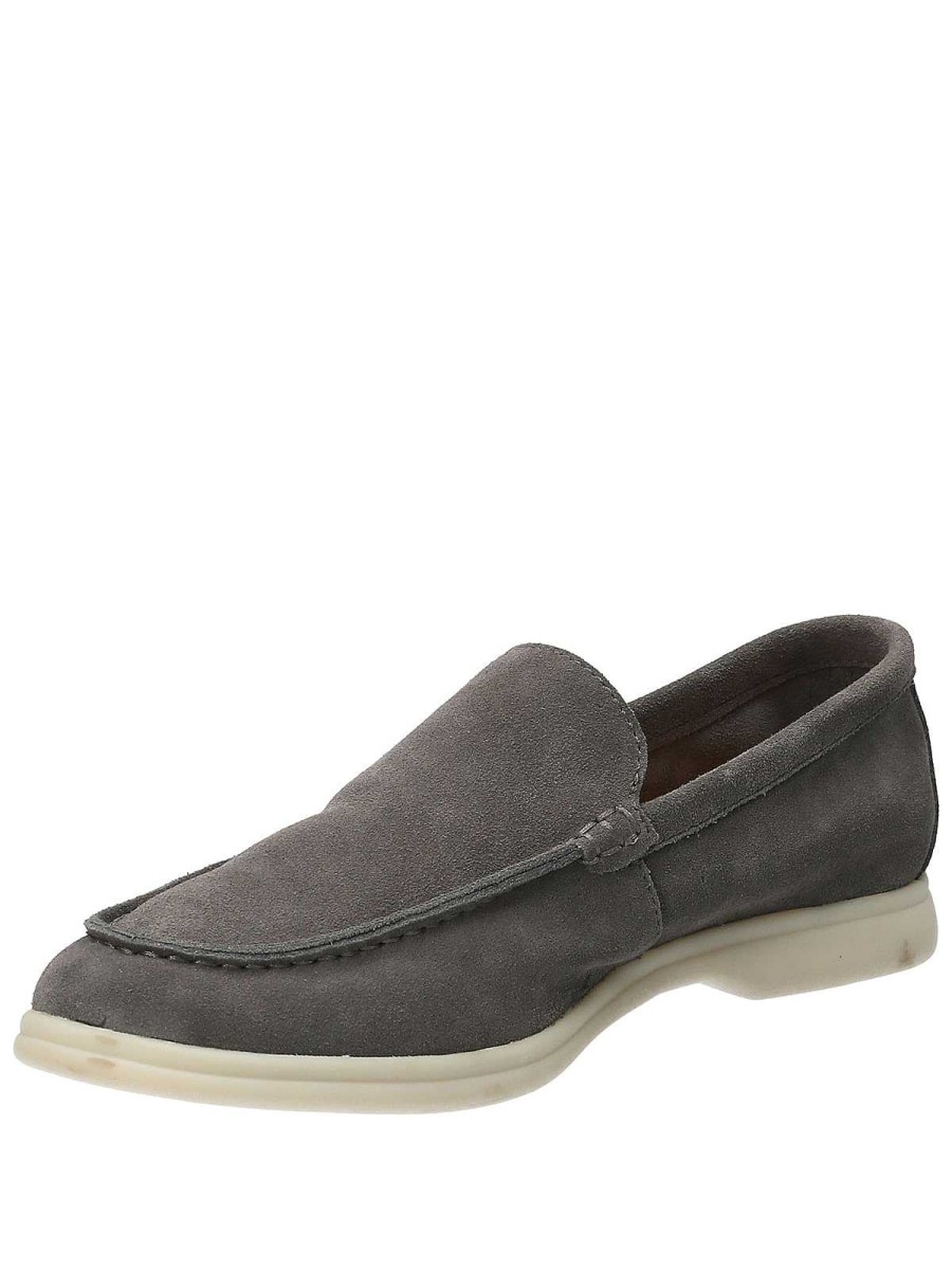 MEN Rockford Moccasins | Men's Leather Moccasin Monte Gray Rockford Smoke / Gray