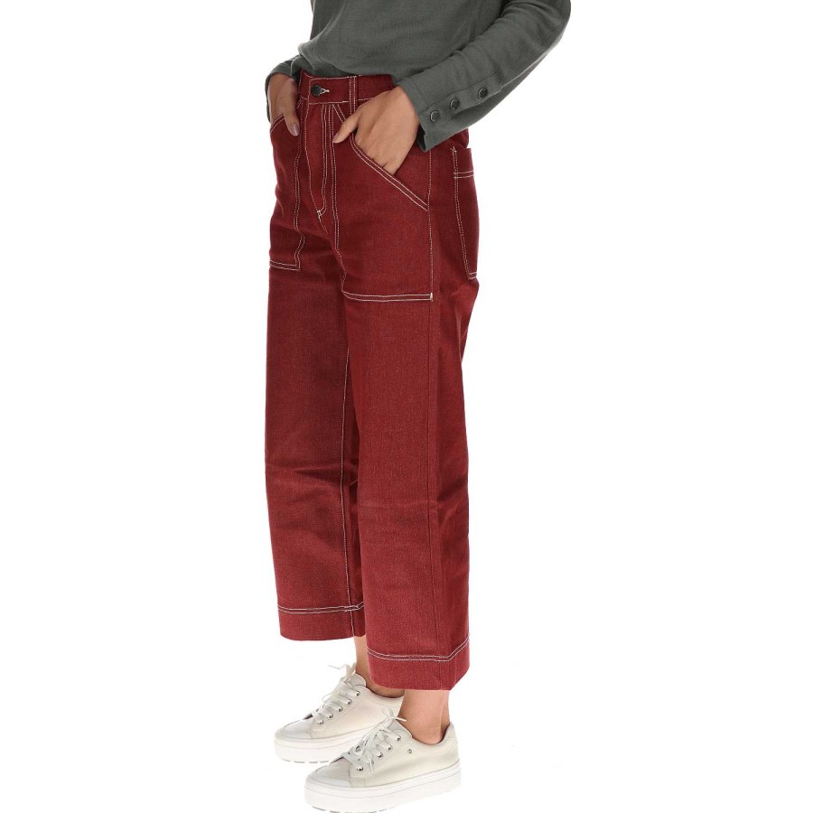 WOMEN Rockford Pants and Jeans | Women's Crop Palazzo Pants Ruby Wine