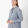 WOMEN Rockford Blouses | Women's Casual Long Sleeve Blouse Chambray Relaxed L/S Shirt 0 Cat Blue Chambray