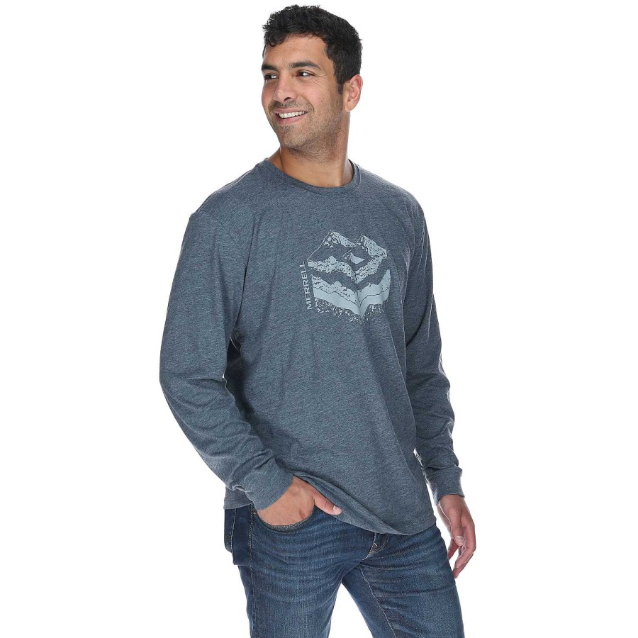 MEN Rockford T-shirts | Men's Ground Long Sleeve T-shirt Navy Heather