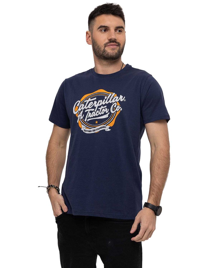 MEN Rockford T-shirts | Men's Casual Short Sleeve T-Shirt The Road Ahead Graphic Tee 8 Blue Cat Detroit Blue